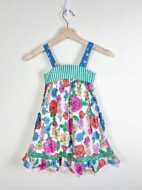 Matilda Jane Girls 6 Mixed Print Eyelet⁠ Textured Boho Artsy Cottagecore Dress
